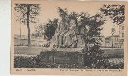 Roanne 42  Carte Non Circulée  Statue-Pauvres Gens( Par Ch Picaud ) Jardins Des Promenades - Roanne