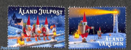 Aland 2022 Christmas 2v, Mint NH, Religion - Various - Christmas - Lighthouses & Safety At Sea - Noël