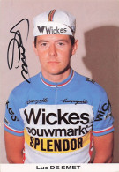 Vélo - Cyclisme - Coureur Cycliste Luc De Smet - Team Wickes Slendor - 1982 - Cyclisme