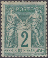 SAGE N°74 2c Vert (N/U) NEUF* - 1876-1898 Sage (Type II)