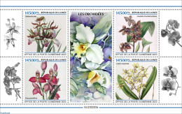 Guinea, Republic 2023 Orchids, Mint NH, Nature - Flowers & Plants - Orchids - Other & Unclassified