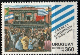 1991 Uruguay Constitutional Oath P.Blanes Viale Painting Liberty #1385 ** MNH - Uruguay