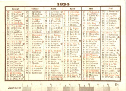 Kalender 1934 - Autres & Non Classés