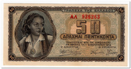 GREECE,50 DRACHMAI,1943,P.121,XF+ - Griekenland