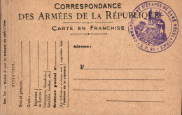 Correspondance Des Armées De La République - Non Circulée (tampon Escadron D'Etapes) - Sonstige & Ohne Zuordnung