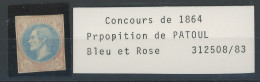 1864. Proposition Non Adoptée. LéopoldIer  En Deux Couleurs  Sans Colle.et * - Probe- Und Nachdrucke
