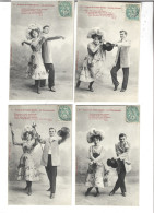 5 CPA  COUPLE,LECON DE CAKE WALK En 1904! - Other & Unclassified