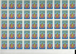 Danemark - 1966 - Bloc De 50 Vignettes -Jul - Noel  - Neufs** - MNH - Unused Stamps
