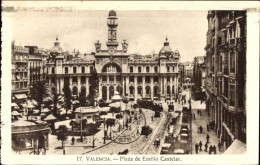 CPA Valencia Stadt Spanien, Plaza De Emilio Castelar - Andere & Zonder Classificatie