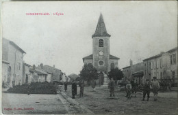 C. P. A. : 54 : SOMMERVILLER : L'Eglise, Animé, En 1916 - Other & Unclassified