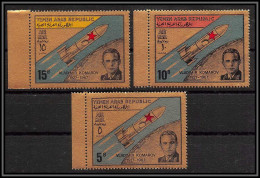 Nord Yemen YAR - 3981/ N°710/712 Komarov Espace (space) OR Gold Stamps Neuf ** MNH 1968 - Yémen