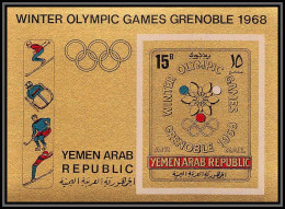 Nord Yemen YAR - 3978/ Bloc N°60 B Jeux Olympiques Olympic Games Grenoble 1968 OR Gold Neuf ** MNH Non Dentelé Imperf - Jemen