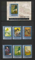 Nord Yemen YAR - 3666/ N°1343/1349 B + Bloc 159 Famous Art Of China Tableaux Chinese Paintings ** MNH Non Dentelé Imperf - Yémen