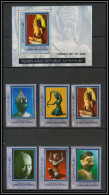 Nord Yemen YAR - 3663/ N° 1052/1057 A + Bloc 118 Famous Art Of Siam Siamese Sculptures ** MNH  - Yemen