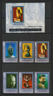 Nord Yemen YAR - 3663/ N° 1052/1057 A + Bloc 118 Famous Art Of Siam Siamese Sculptures ** MNH  - Beeldhouwkunst