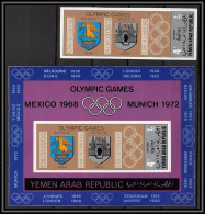 Nord Yemen YAR - 3608b Bloc N°84 B + 837 Non Dentelé Imperf ** MNH Jeux Olympiques (olympic Games) ** MNH Mexico Cote 50 - Yemen