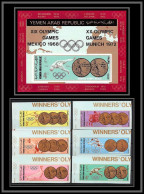 Nord Yemen YAR - 3598zz N° 803/808 B Bloc 79 Cobalt Jeux Olympiques Mexico Olympic Games 1968 ** MNH Non Dentelé Imperf - Yemen