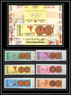 Nord Yemen YAR - 3597z N°767/772 B Bloc 79 Cobalt Jeux Olympiques Olympic Games Grenoble 1968 ** MNH Non Dentelé Imperf - Hiver 1968: Grenoble