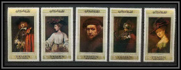 Nord Yemen YAR - 3589/ N° B 751 / 755 Gold Peinture Tableaux Paintings Rembrandt ** MNH  - Andere & Zonder Classificatie