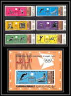 Nord Yemen YAR - 3591b N°1295/1300 B Bloc 53 B Gold Non Dentelé Imperf ** MNH Jeux Olympiques Olympic Games Sport Peace - Ete 1968: Mexico