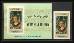 Nord Yemen YAR - 3572 Bloc 58 + 596 B Botticelli Tableaux Paintings Florentine Masters Italia ** MNH Non Dentelé Imperf - Yemen