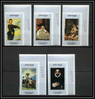 Nord Yemen YAR - 3569 N°607/611 B Tableaux Paintings Spanish Masters Goya Velazquez Non Dentelé Imperf ** MNH**  - Andere & Zonder Classificatie