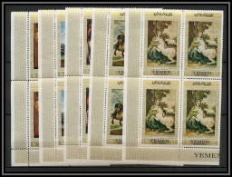 Nord Yemen YAR - 3577a N°751/755 Gold Chevaux Horse ** MNH Tableau (Painting) Velazquez Gericault Ucello Bloc 4 - Autres & Non Classés