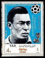 Nord Yemen YAR - 3543b/ Timbre Bloc N° 124 Football Soccer World Championship Mexico 1970 Pelé ** MNH  - Yemen
