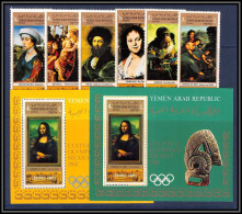 Nord Yemen YAR - 3522/ N° 869/ 874 + Bloc 92/93 Da Vinci Mona Lisa Joconde Tableaux Paintings Olympic Games 1968 - Yemen