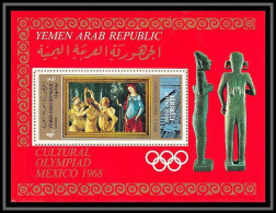 Nord Yemen YAR - 3518/ Bloc N° 94 Jeux Olympiques (olympic Games) Mexico Peinture Tableaux Paintings Botticelli Uffizi - Autres & Non Classés