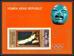 Nord Yemen YAR - 3511 BF N°96 Maya Goya Jeux Olympiques Olympic Games Mexico 1968 Paintings Non Dentelé Imperf COTE 44 - Autres & Non Classés