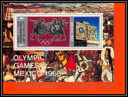 Nord Yemen YAR - 3506b/ Bloc N°77 A Argent Silver ORANGE Jeux Olympiques Olympic Games Mexico 1968 ** MNH Cote 22 - Ete 1968: Mexico