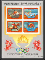 South Yemen PDR 6012 BF N°22 Show Jumping 1984 ** MNH Jeux Olympiques Olympic Games Los Angelès Cote 24 Euros 131x175 Mm - Yémen