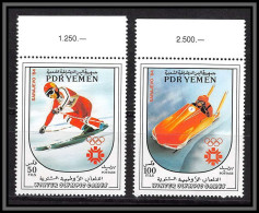 South Yemen PDR 6009a N°343/344 Bob Ski Sarajavo 1984 ** MNH Jeux Olympiques (olympic Games) Bord De Feuille - Inverno1984: Sarajevo