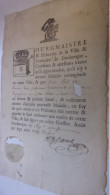 1721 DUNKERQUE CERTIFICAT DE SANTE POUR NON  MAUVAISE MALADIE NOMINATIVE SUITE A LA PESTE DE MARSEILLE EN 1720 - Historical Documents