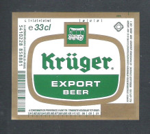 BROUWERIJ INTERBREW - BRUSSELS - KRÜGER EXPORT BEER   - 33 CL -  BIERETIKET  (BE 538) - Bière
