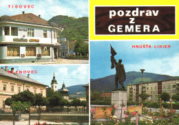 TISOVEC, KLENOVEC, HNUSTA LIKIER, MULTIPLE VIEWS, ARCHITECTURE, TOWER, STATUE, SLOVAKIA, POSTCARD - Slowakei