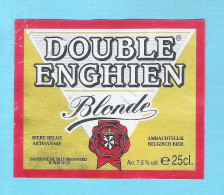 BIERETIKET -  DOUBLE ENGHIEN - BLONDE  - 25 CL  (2 Scans)  (BE 544) - Beer