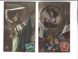 2 CPA  FEMMES PATRIOTIQUES - Femmes