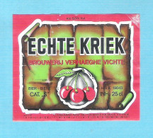 BIERETIKET -  ECHTE KRIEK - BROUWERIJ VERHAEGHE VICHTE  - 25 CL (BE 547) - Bier