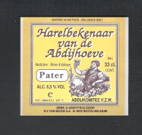 BROUWERIJ VAN EECKE - WATOU - HARELBEKENAAR VAN DE ABDIJHOEVE - PATER   - 1 BIERETIKET (BE 549) - Beer