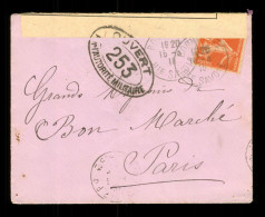 Guerre 1916 Controle Postal Militaire Lettre Avec Cachet "  Ouvert Par L ' Autorité Militaire " No 253 - Briefe U. Dokumente