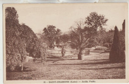 Saint-Chamond 42  Carte Non Circulée  Le Jardin Public Et L'Allée Animée - Saint Chamond