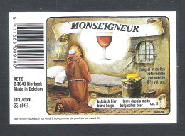 MONSEIGNEUR - ABTS BIERBEEK   - 33 CL  -  BIERETIKET  (BE 551) - Bière