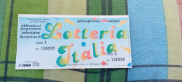 BIGLIETTO LOTTERIA ITALIA 1986 - Biglietti Della Lotteria