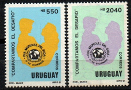 1991 Uruguay World AIDS Day Health VIH #1408-09 ** MNH - Uruguay