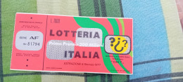 BIGLIETTO LOTTERIA ITALIA 1977 - Lottery Tickets
