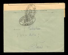 Guerre 14 - 18  Controle Postal Militaire Lettre Avec Cachet "  Ouvert Par L ' Autorité Militaire " No 252 - Briefe U. Dokumente