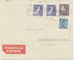3 LETTRES EXPRES 1951/54 POUR LA FRANCE - Storia Postale