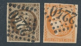 A-753: FRANCE:   N°47/48 Obl Marges Courtes Mais Filets Intacts - 1870 Bordeaux Printing